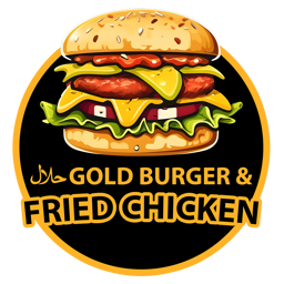 حلال Gold Burger und Fried chicken logo.